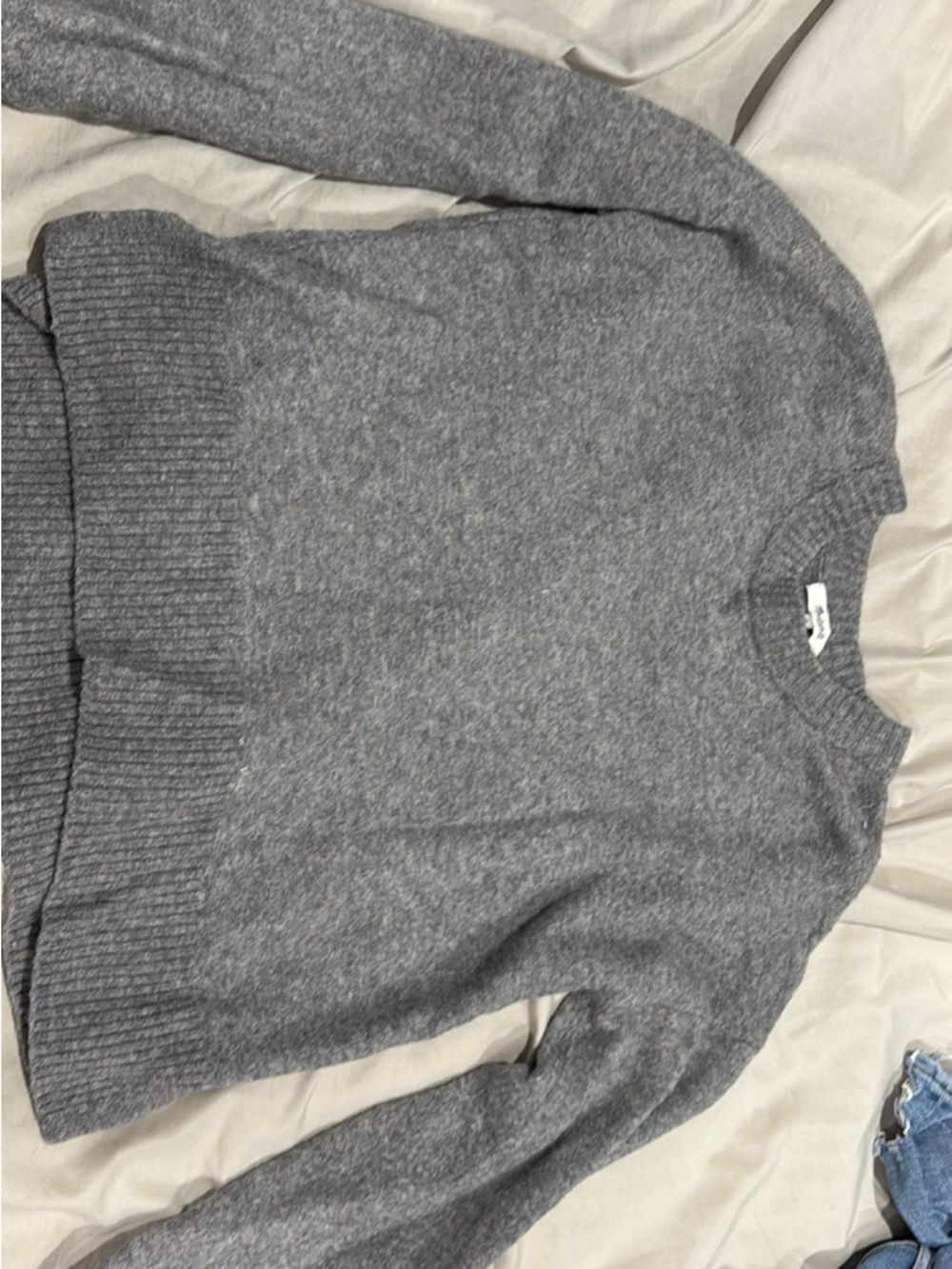 Madewell Gray Crewneck Sweater - Soft Knit